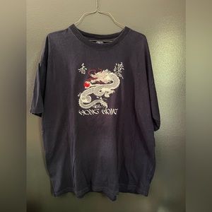 Embroidered Hong Kong Dragon HONG KONG Brand Mens blue 2XL